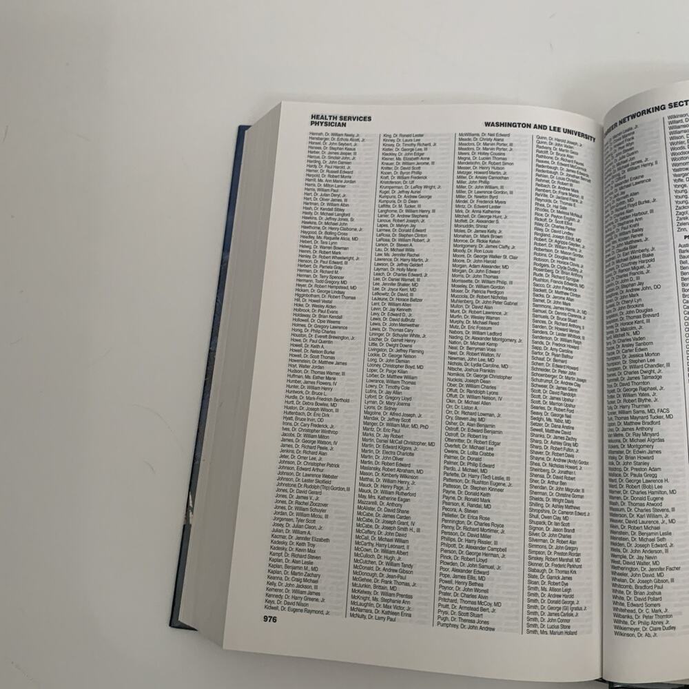 Washington And Lee University 1749-2005 Alumni Directory Hardcover LEXINGTON VA - Picture 12 of 12